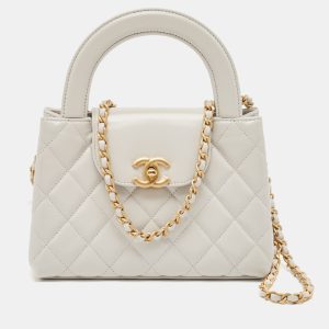 Chanel Light Grey Quilted Leather Mini Kelly Bag, Shoulder Bags - Luxury Closet catalog