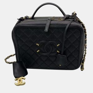 Chanel Black Caviar Leather Large Filigree Shoulder Bag, Satchels - Luxury Closet catalog
