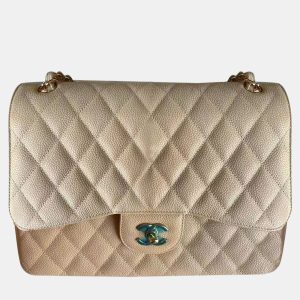 Chanel Beige Leather Jumbo Classic Double Flap Shoulder Bag, Shoulder Bags - Luxury Closet catalog