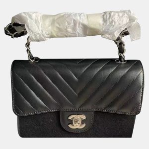 Chanel Black Chevron Quilted Leather Mini Bag, Shoulder Bags - Luxury Closet