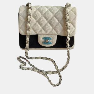 Chanel white Caviar Leather Mini Flap Bag, Shoulder Bags - Luxury Closet