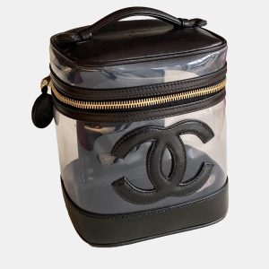 Chanel Black CC PVC and Calfskin Vanity Case, Shoulder Bags - Luxury Closet