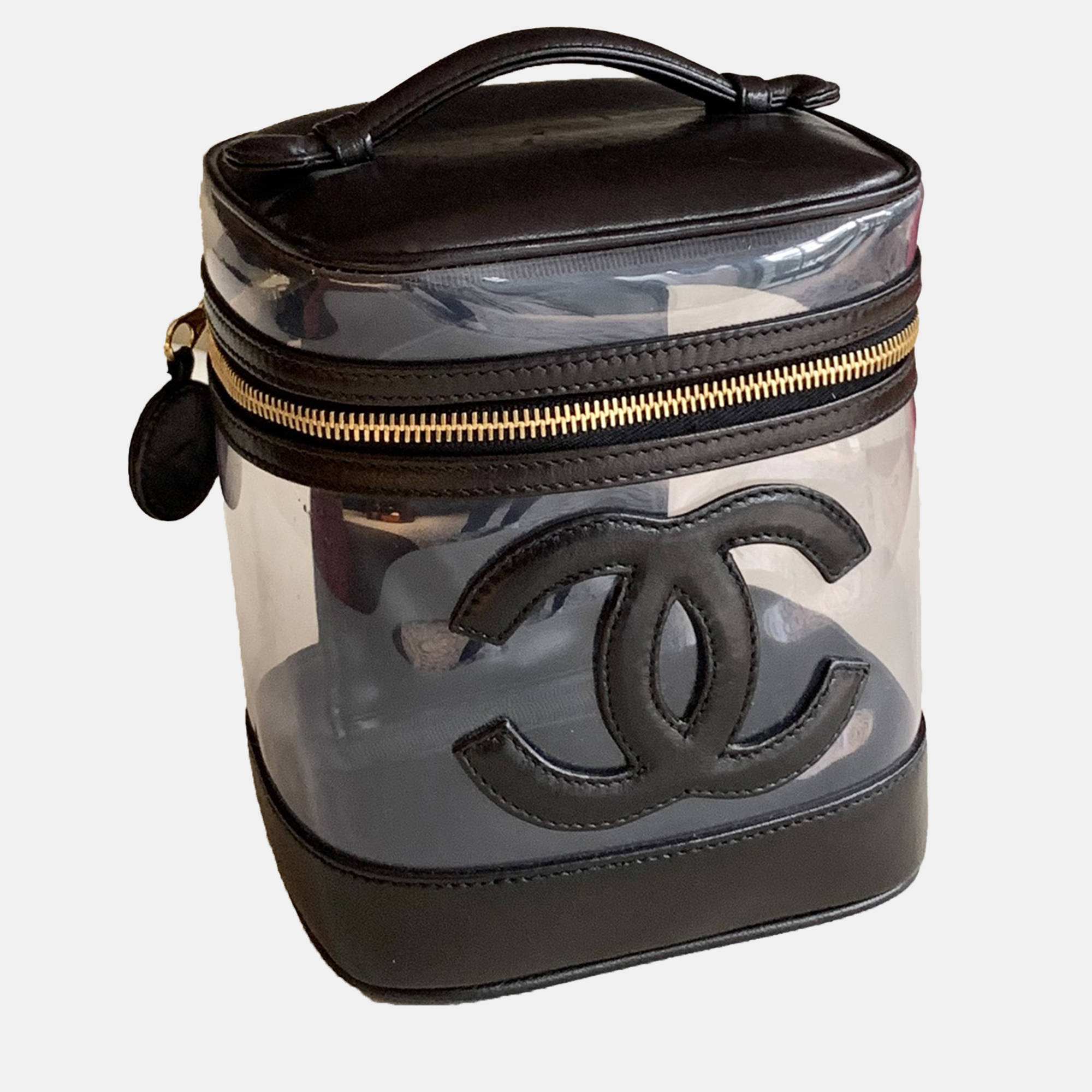Chanel Black CC PVC and Calfskin Vanity Case, Shoulder Bags - Luxury Closet