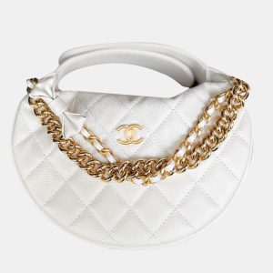 Chanel White Caviar Leather Bow Clutch Bag, Clutches & Special Occasion Bags - Luxury Closet