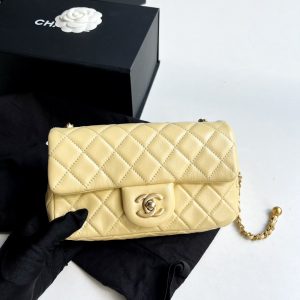 Chanel Yellow Leather Pearl Crush Flap Shoulder Bag, Shoulder Bags - Luxury Closet catalog