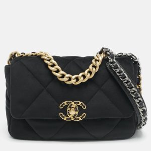 Chanel Black Quilted Velvet Small 19 Flap Bag, Shoulder Bags - Luxury Closet catalog