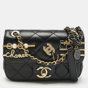 Chanel Black Quilted Leather Mini Coco Clips Classic Flap Bag, Shoulder Bags - Luxury Closet catalog