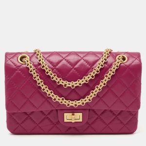 Chanel Fuchsia Quilted Aged Leather Reissue 2.55 Classic 225 Flap Bag, Shoulder Bags - Luxury Closet catalog