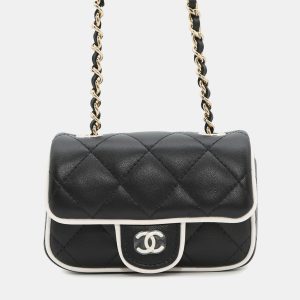 Chanel Chain Clutch Bag Black/White Lambskin Size Mini, Clutches & Special Occasion Bags - Luxury Closet catalog