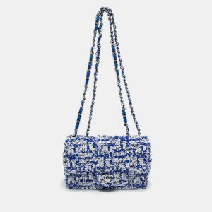 Chanel Blue/White Sequins Small Classic Flap Bag, Shoulder Bags - Luxury Closet