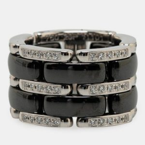 Chanel 18K White Gold Ceramic Ultra Ring #48, Rings - Luxury Closet catalog