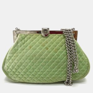 Chanel Green CC Mark Kisslock Bag Chain Shoulder Bag, Shoulder Bags - Luxury Closet catalog