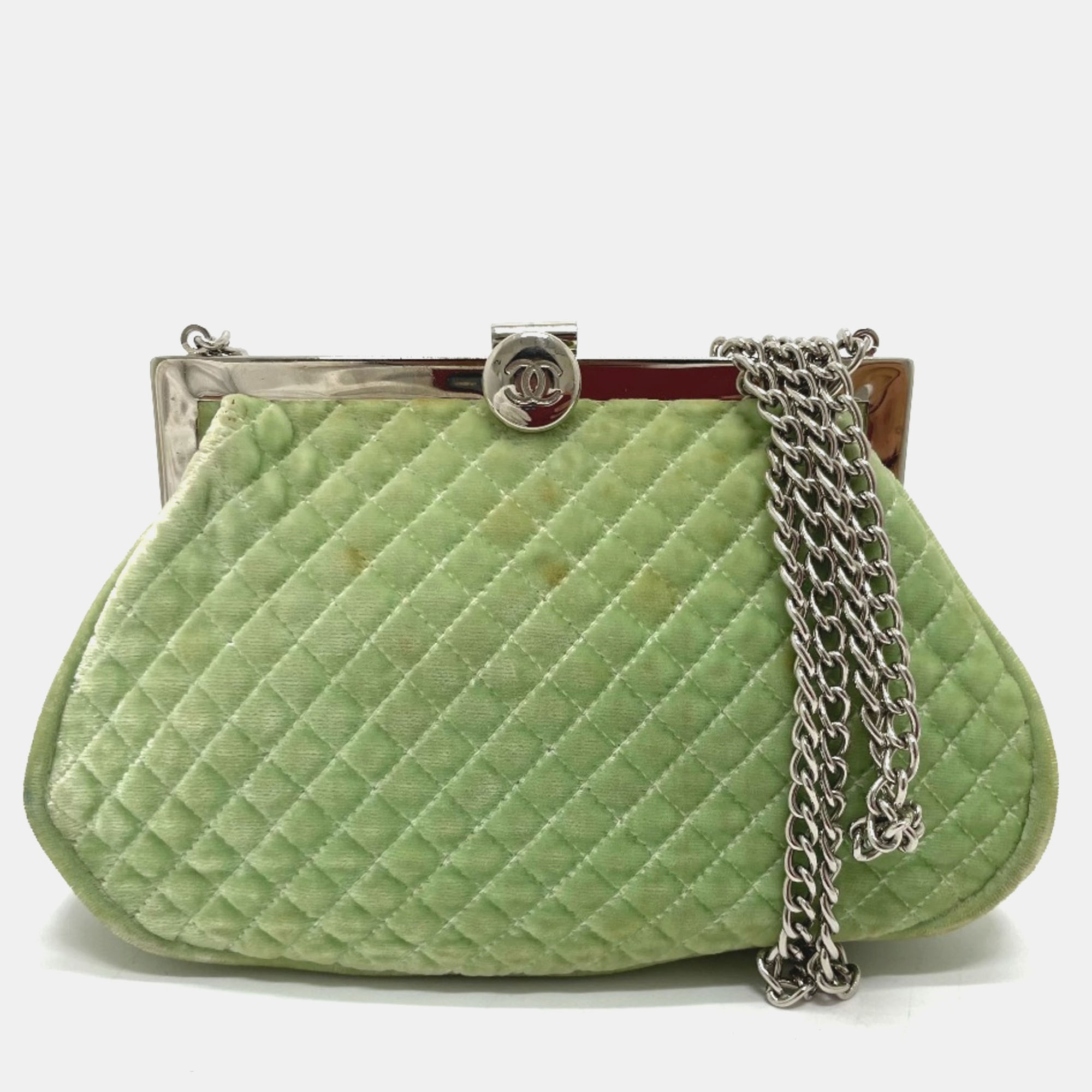 Chanel Green CC Mark Kisslock Bag Chain Shoulder Bag, Shoulder Bags - Luxury Closet catalog