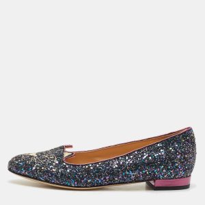 Charlotte Olympia Multicolor Glitter Cat Ballet Flats Size 37.5, Flats - Luxury Closet