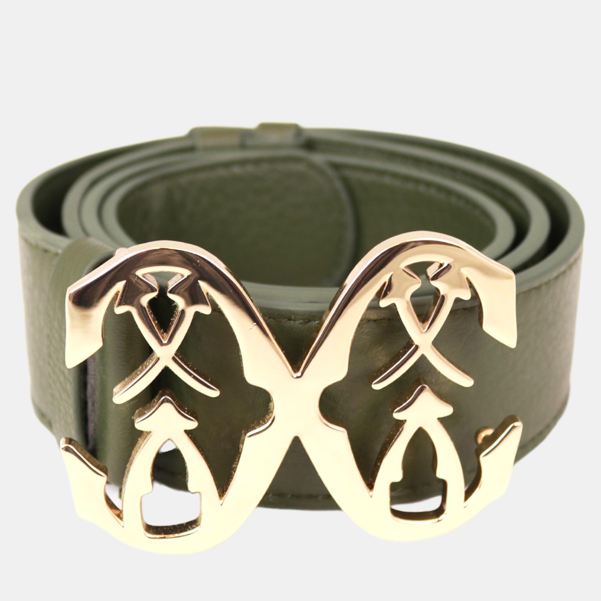 Charriol Military Green Leather MARIE OLGA W-Belts, Belt Buckles - Luxury Closet