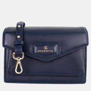 Charriol Navy Leather Twilight Handbag, Shoulder Bags - Luxury Closet