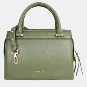 Charriol Military Green Leather Forever Handbag, Satchels - Luxury Closet