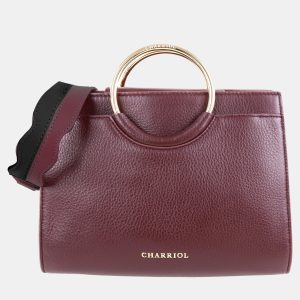 Charriol Chocolate/Off White Leather Forever Handbag, Satchels - Luxury Closet
