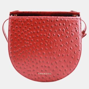 Charriol Bordeaux Leather Passion Ostrich Crossbody bag, Shoulder Bags - Luxury Closet