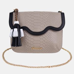 Charriol Stone/Black Leather PALAIS ROYAL Clutch Bag, Clutches & Special Occasion Bags - Luxury Closet