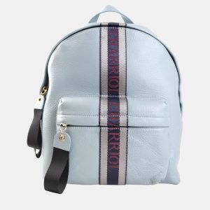 Charriol Light Blue Leather Deauville Backpack, Backpacks - Luxury Closet
