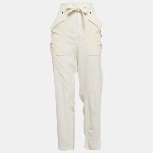 Chlo&eacute; Milk White Crepe Oversized Pocket Detail Trousers M, Clothing - Luxury Closet catalog
