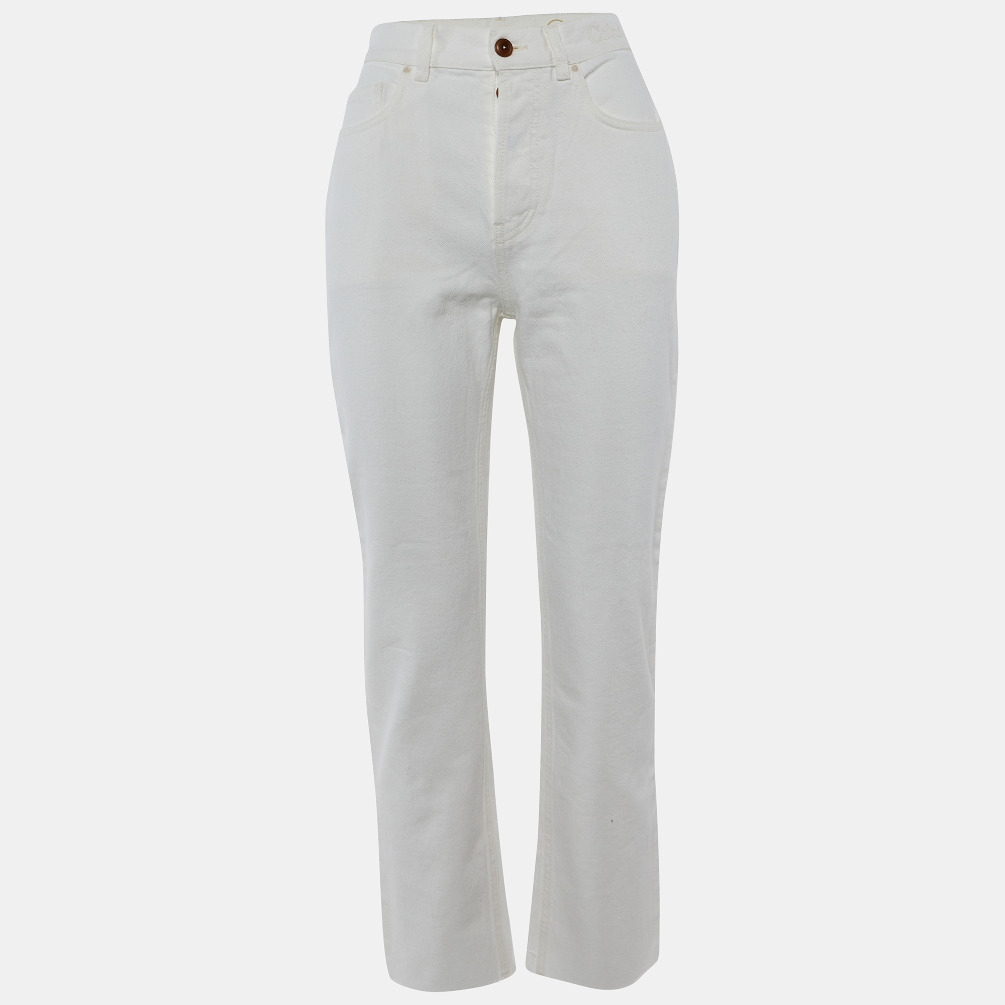 Chloé White Denim Straight Fit jeans S/Waist 27", Jeans - Luxury Closet