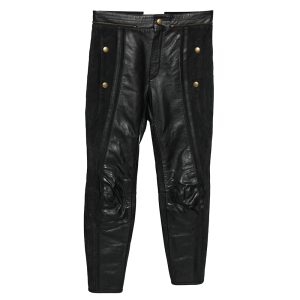 Chlo&eacute; Black Leather & Nubuck Paneled Cropped Biker Pants S, Clothing - Luxury Closet catalog