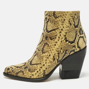 Chloe Yellow Python Embossed Leather Rylee Ankle Boots Size 39, Boots - Luxury Closet catalog