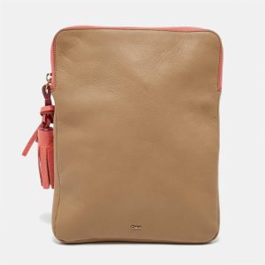 Chloe Beige Leather Eva iPad Cover, Mobile Phone Cases - Luxury Closet catalog
