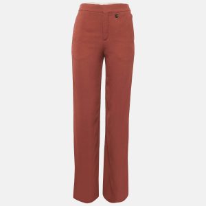 Chloe Brown Crepe Wide Leg Trousers S, Clothing - Luxury Closet catalog