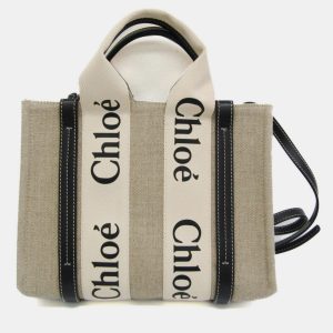 Chloe Neutrals Canvas and Leather Tote Bag, Tote Handbags - Luxury Closet catalog