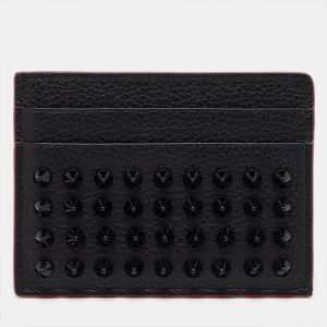 Christian Louboutin Black Leather Kios Spike Card Holder, Wallets & Money Clips - Luxury Closet catalog