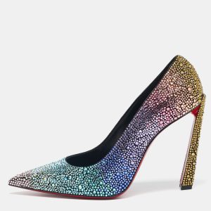 Christian Louboutin Multicolor Crystal Embellished Suede Condora Pumps Size 38.5, Pumps - Luxury Closet catalog
