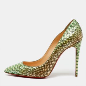 Christian Louboutin Green/Cream Python Leather So Kate Pumps Size 39, Pumps - Luxury Closet catalog