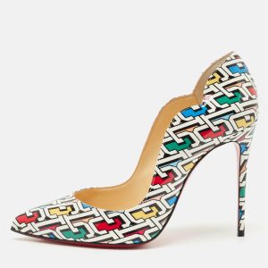 Christian Louboutin Multicolor Printed Patent Leather Hot Chick Pumps Size 37.5, Pumps - Luxury Closet catalog