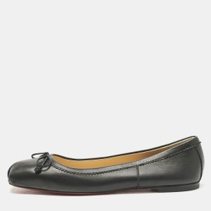 Christian Louboutin Black Leather Mamadrague Square Toe Ballet Flats Size 39, Flats - Luxury Closet catalog