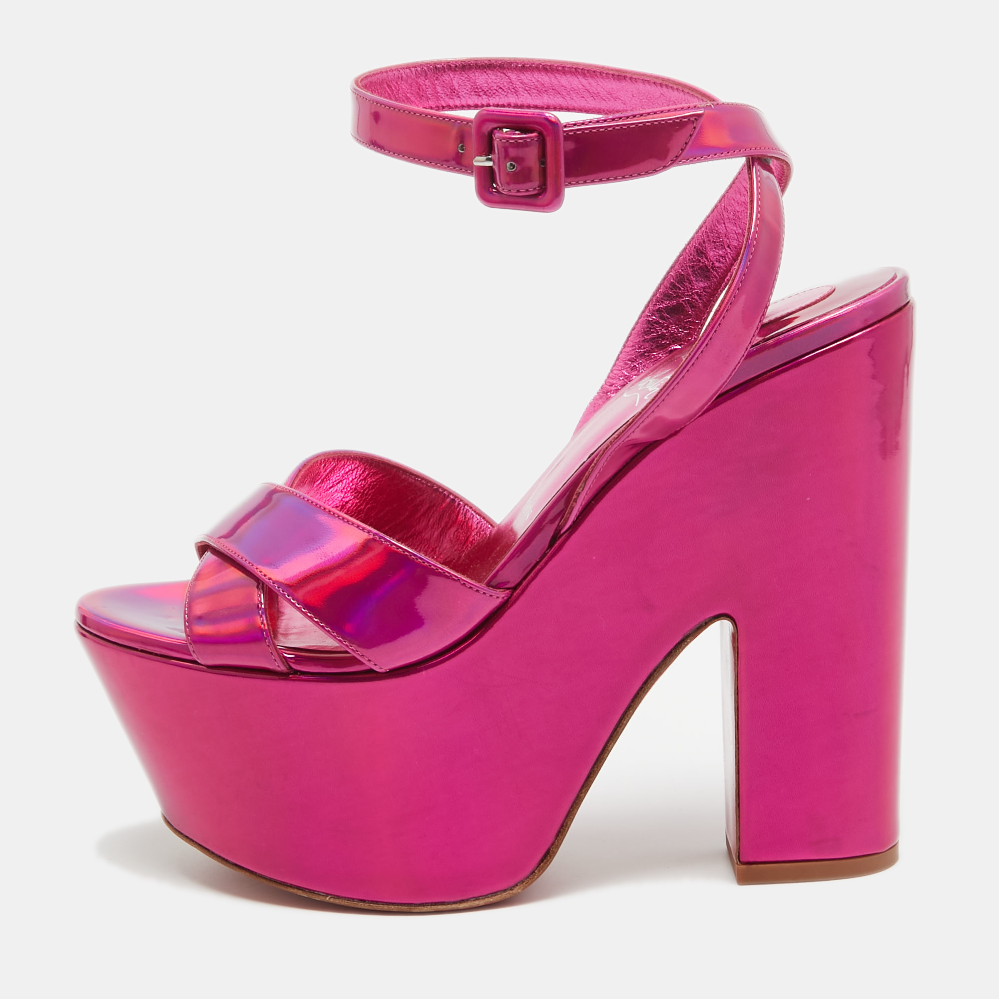 Christian Louboutin Metallic Pink Leather Superyaz Sandals Size 39, Sandals - Luxury Closet