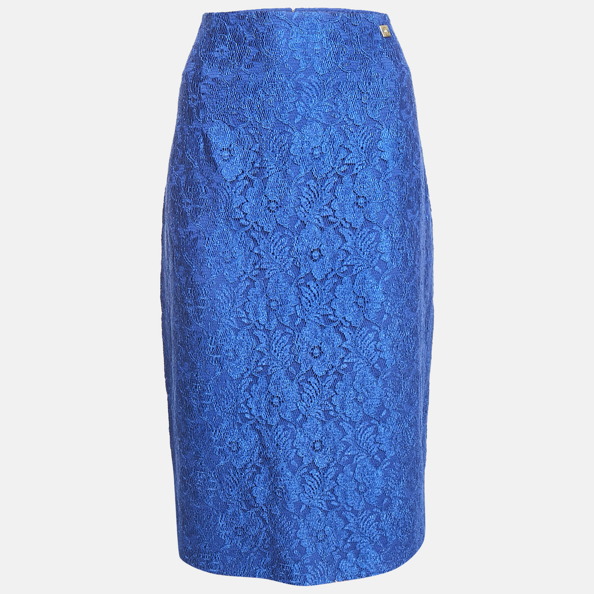 Cavalli Class Blue Lace Midi Skirt L, Skirts - Luxury Closet catalog