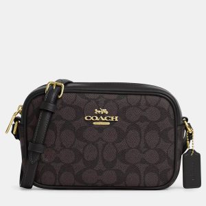 Coach Mini jamie Black Signature Canvas Camera Bag, Shoulder Bags - Luxury Closet