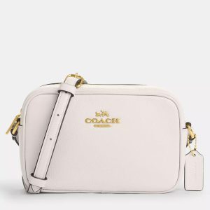 Coach Mini jamie White Leather Signature Canvas Camera Bag, Shoulder Bags - Luxury Closet catalog