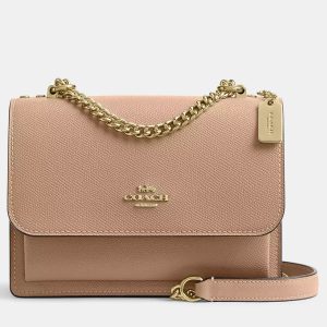 Coach Mini Klare crossgrain leather Gold Taupe Handbag, Handbags - Luxury Closet