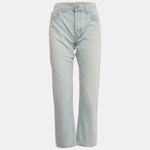 Current/Elliott Light Blue Denim Straight Fit Alta Destroy Jeans M Waist 28", Jeans - Luxury Closet
