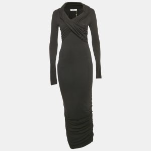 Day Birger et Mikkelsen Black Wrap Jersey Cilian Midi Dress S, Dresses - Luxury Closet