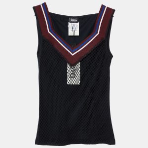 D&G Navy Blue Cotton Knit Sleeveless Top S, Shirts & Tops - Luxury Closet