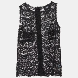 D&G Black Lace Sleeveless Top M, Shirts & Tops - Luxury Closet catalog