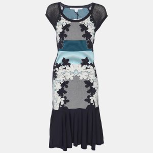 Diane Von Furstenberg Navy Blue/White Knit Jalen Dress S, Dresses - Luxury Closet