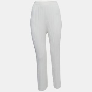 Dion Lee Ivory White Ribbed Knit Pants M, Clothing - Luxury Closet
