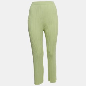 Dion Lee Mint Green Ribbed Knit Pants M, Clothing - Luxury Closet
