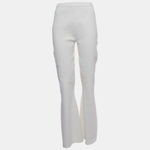 Dion Lee White Knit Wide Leg Trousers L, Clothing - Luxury Closet
